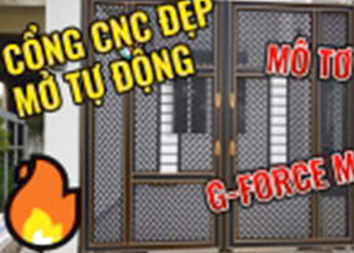 Báo giá cổng sắt, CNC hai cánh, tự động âm sàn