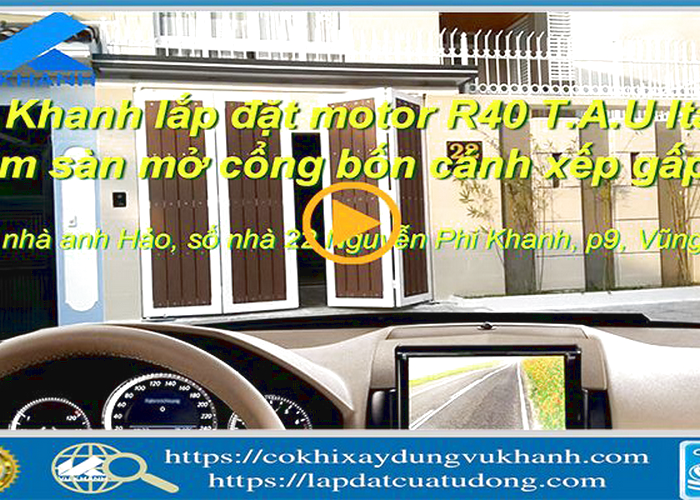 Cửa cổng bốn cánh thương hiệu TAU Italy R40 âm sàn