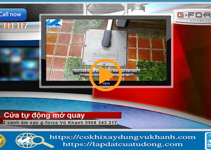 Cửa tự động mở quay 2 cánh âm sàn g-force