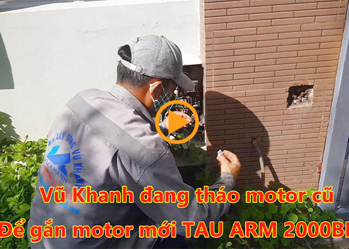 Thay motor cũ, gắn motor mới, cho cổng 2 cánh mở tự động Bà Rịa Vũng Tàu