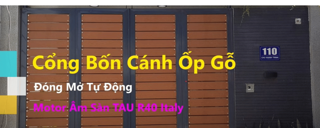 Giải pháp sản xuất bộ cổng bốn cánh ốp gỗ mở tự động đẹp tại Vũng Tàu-1788-1