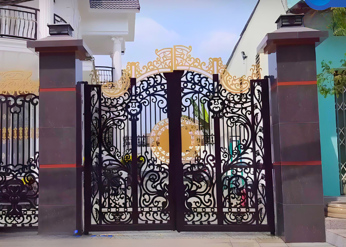 Lắp đặt cửa cổng hoa văn mở tự động