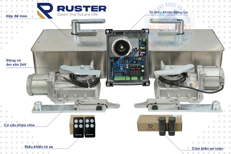 Motor cổng tự động âm sàn Ruster